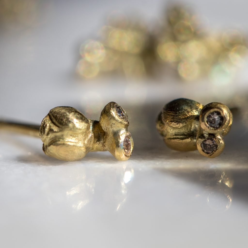 Lene Vibe gold snail post earrings