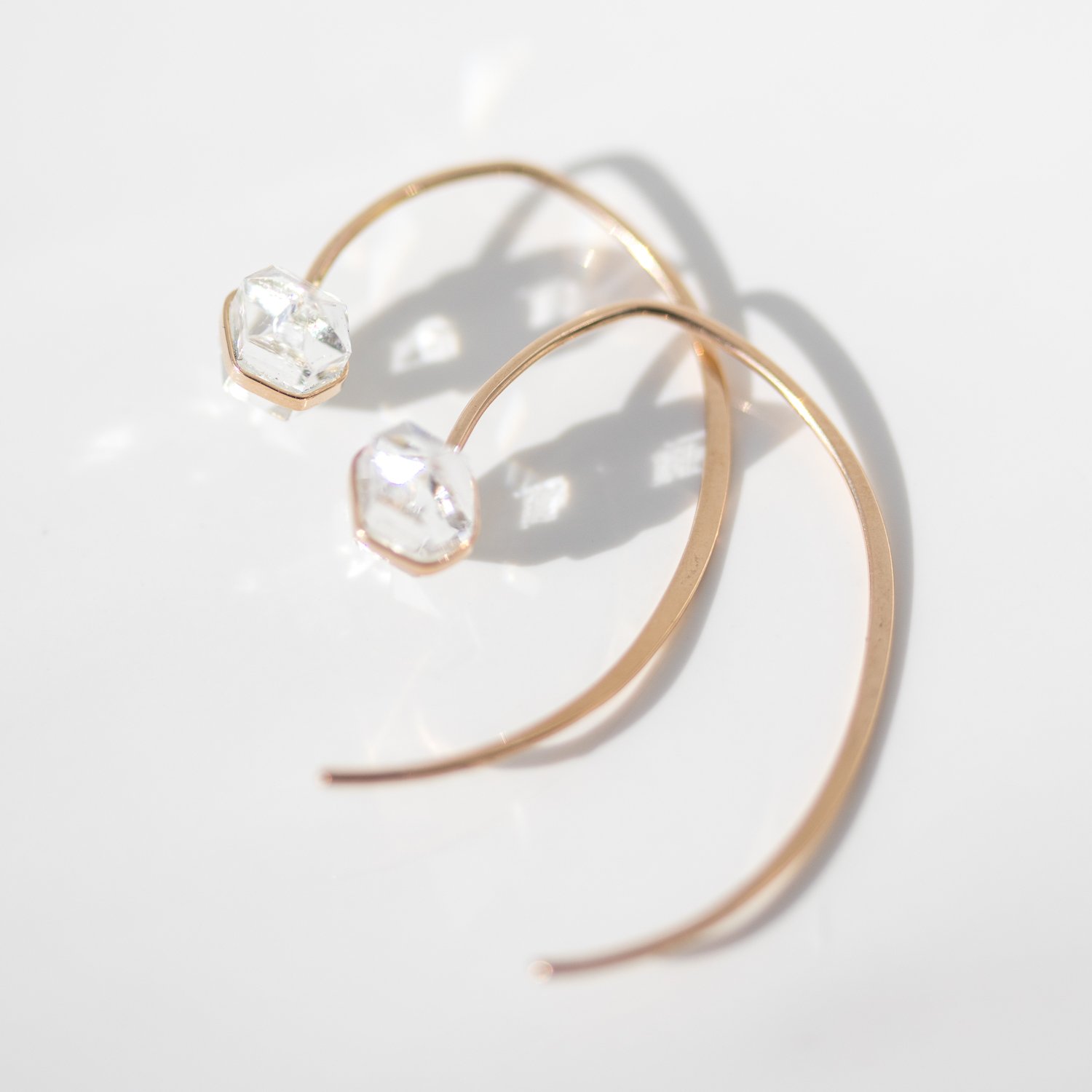 Herkimer Diamond Wishbone Earrings by Melissa Joy Manning