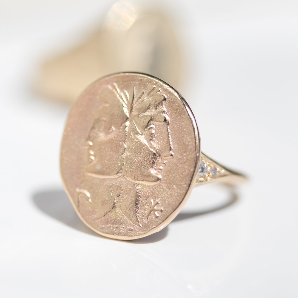 The Present Ring in 14K yellow gold by jewelry designer Robin Haley