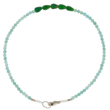Margaret Solow: Bracelet, SS Clasp, Amazonite & Chrome Diopside