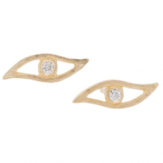 gold and diamond earrings by jewelry designer Victoria Cunningham
