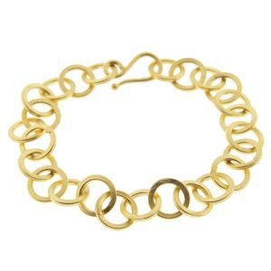 Jane Diaz: Circle Link Bracelet Gold Plate