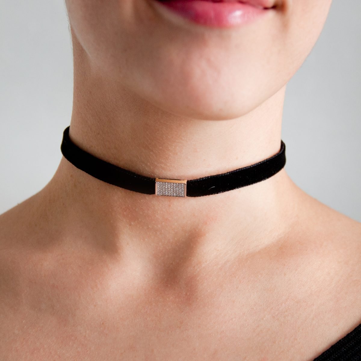 Diamond Station Choker on Velvet by Kismet by Milka NEWTWIST