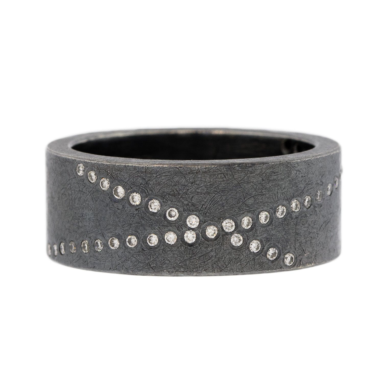 silver ring with diamonds by jewelry designer todd reed