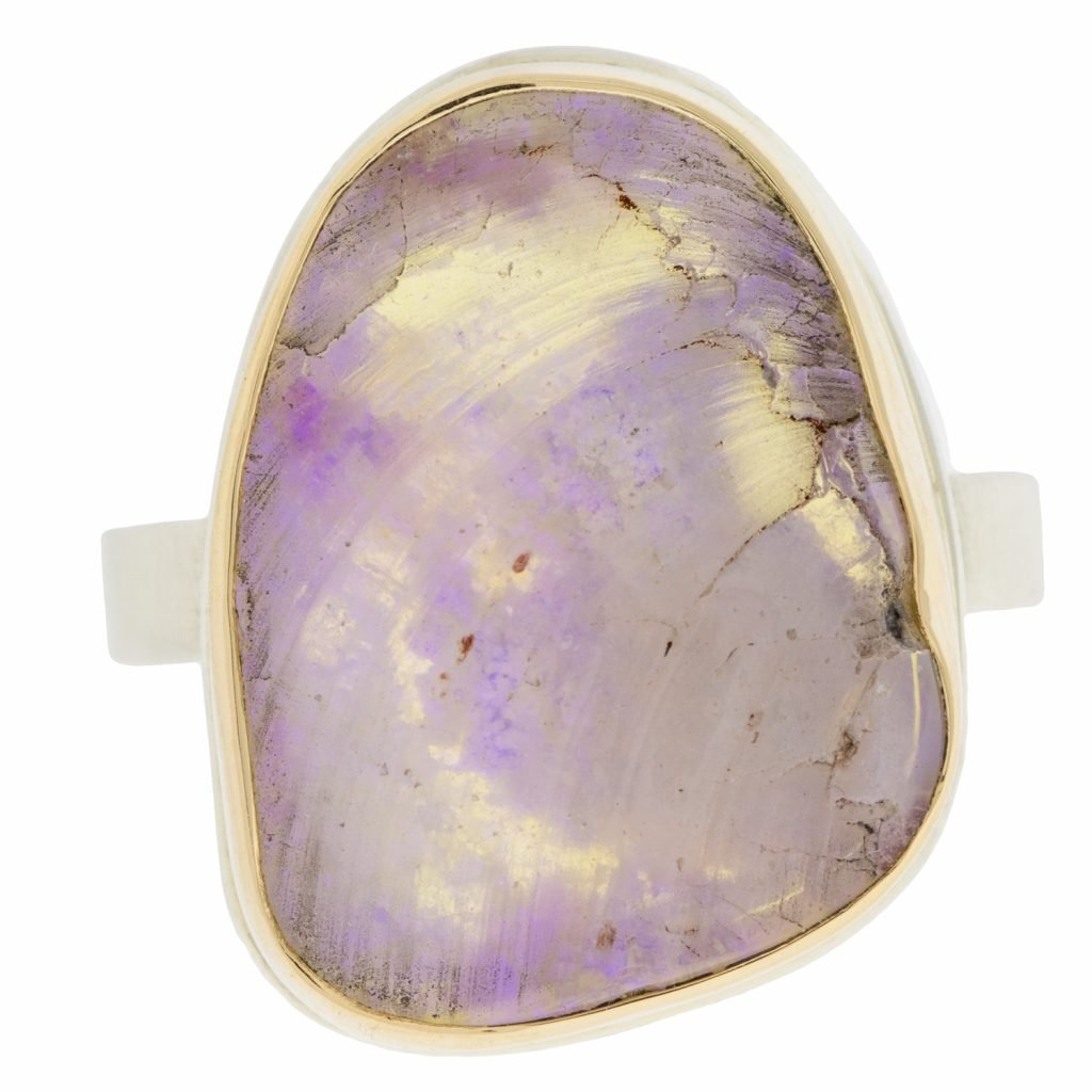 Opalized clamshell ring by Jamie Joseph NEWTWIST