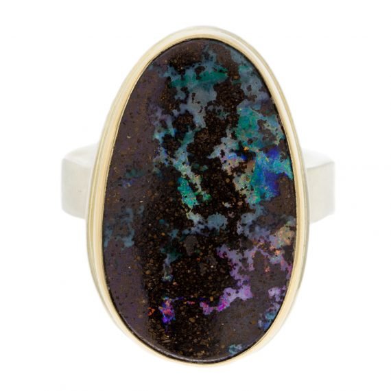 gold and silver ring with opal by jewelry designer jamie joseph
