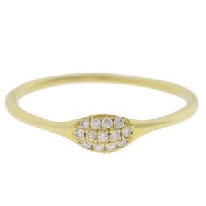 Diana Mitchell: Ring, Diamond Signet, Diamonds, 18K gold, Size 6