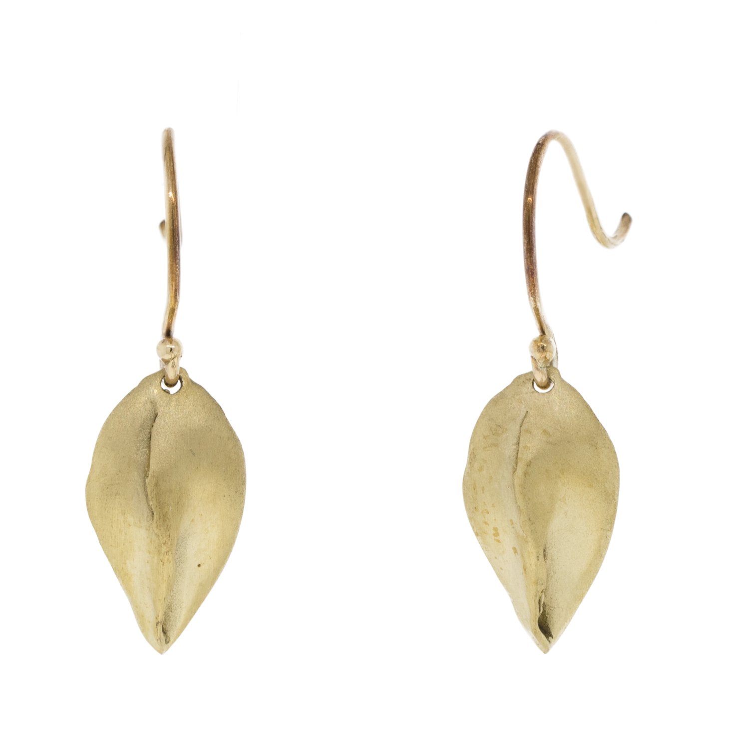 Ten Thousand Things: Earrings, Leaf, 10K Rose Gold.