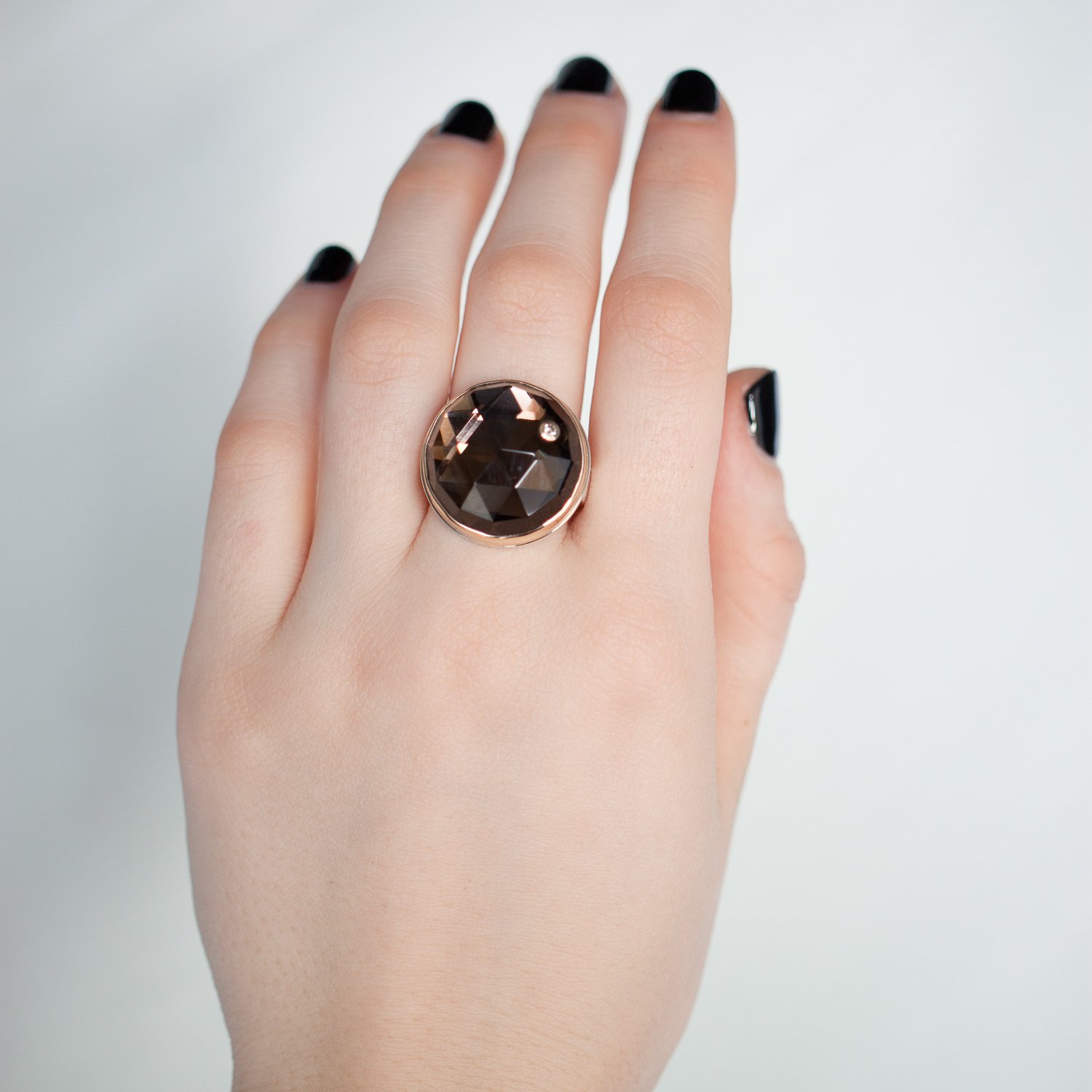 Jamie Joseph: Round Rose Cut Smoky Quartz Ring