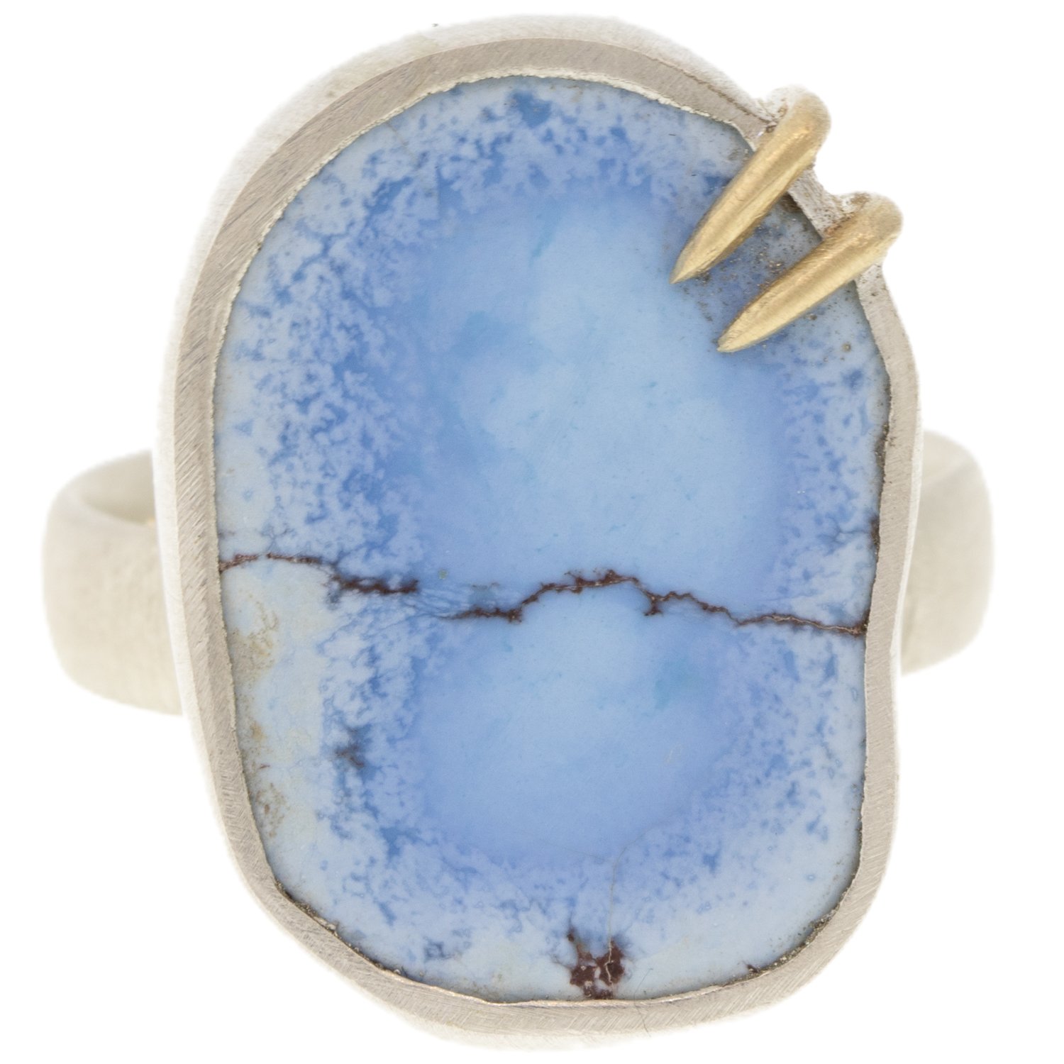 Hannah Blount: Vanity Ring - bright silver, 14K gold, 7.95ct Kazakhstan turquoise