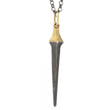 Erica Molinari trunk show : Charm, Dagger, Small size, 18K gold, Sterling silver