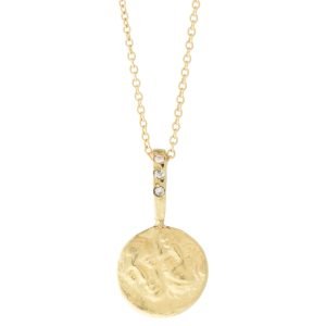 Robin Haley: Necklace, The Twins and Birds, Diamonds, .015 TCW, 18 in length, 14K gold