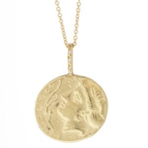 Robin Haley: Necklace, Goddess - Honor, Diamonds .015 TCW, 16-18 in length, 14K gold