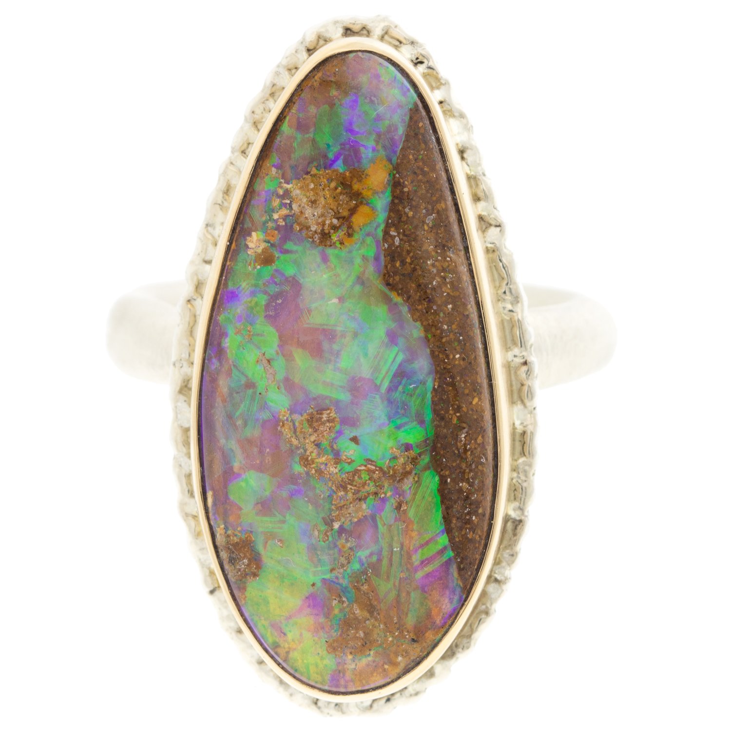 gold and silver ring with opal by jewelry designer Jamie Joseph