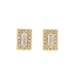 gold earrings with diamonds by jewelry designer suzanne kalan