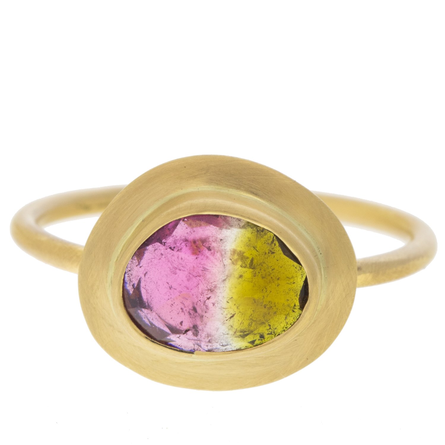 Margaret Solow: 18k YG Watermelon tourmaline RIng
