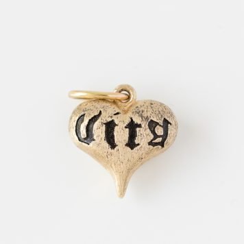 Erica Molinari Trunk Show: 14k large fat carved puff heart - "Love  & life"