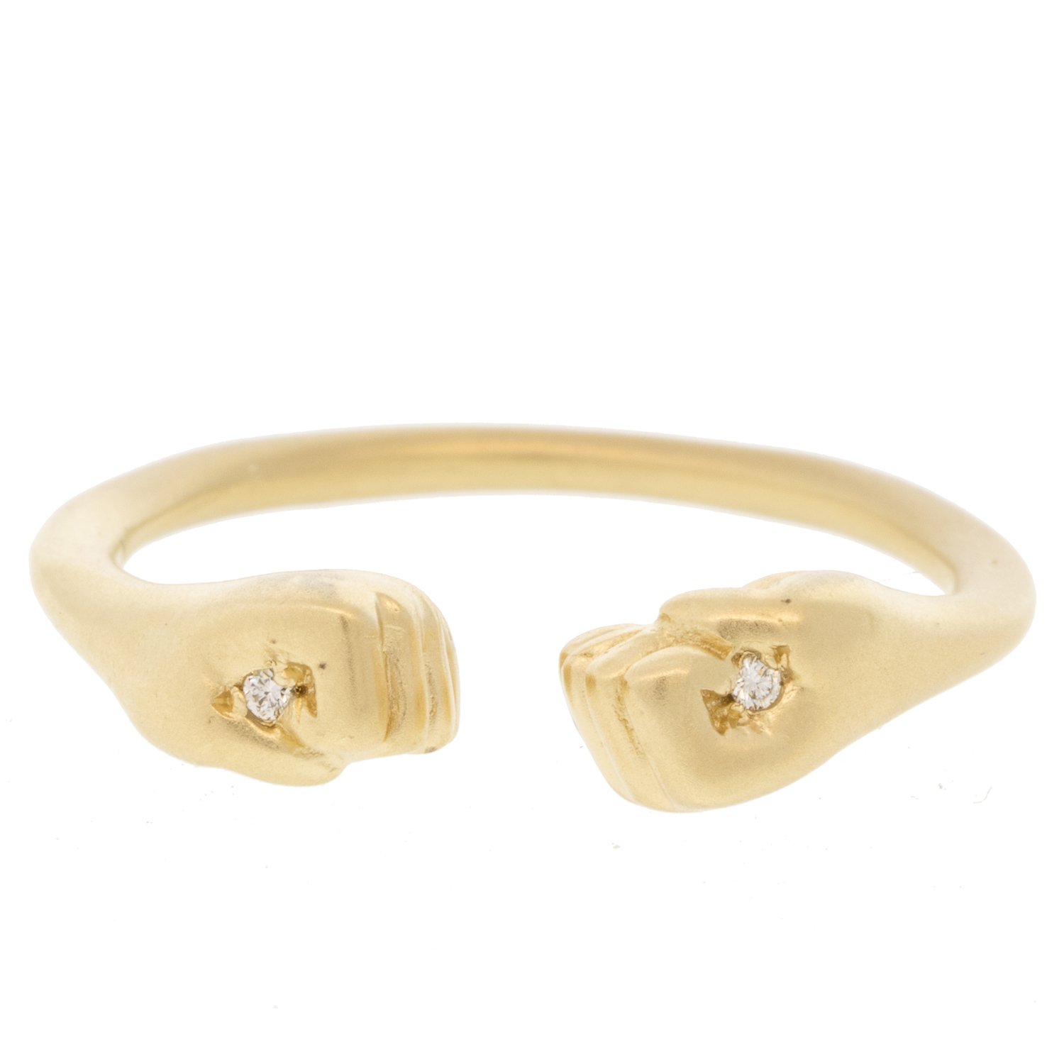 Victoria Cunningham: Ring, Fist, Diamond, 14K Yellow Gold.