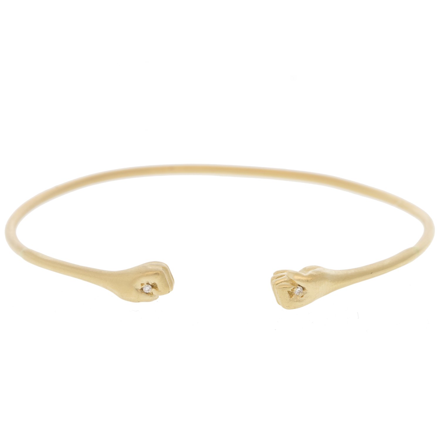 Victoria Cunningham: Bracelet, Fist, Diamond, 14K yellow gold