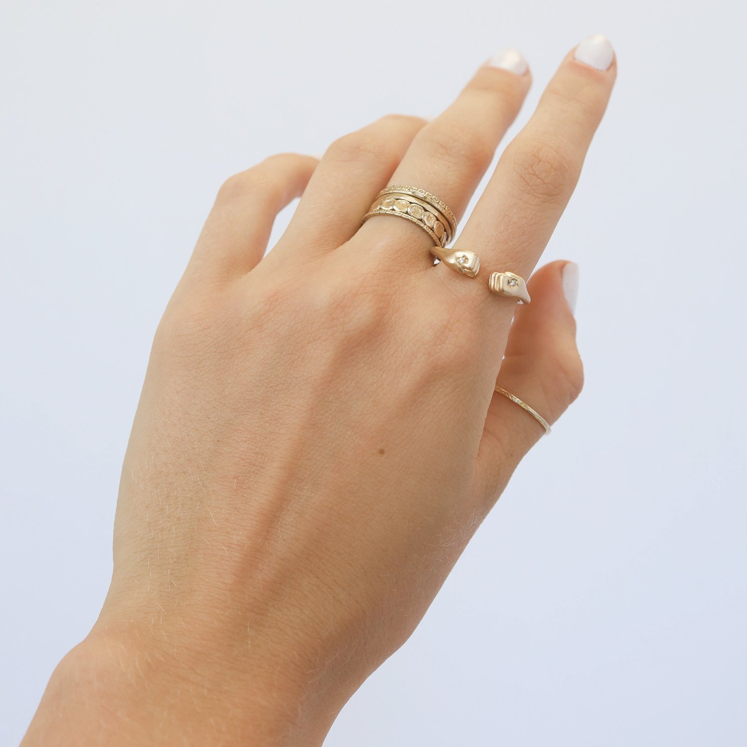Victoria Cunningham: Ring, Fist, Diamond, 14K Yellow Gold.