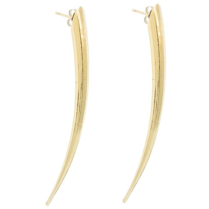 Lauren Newton : Earrings,Large, tusk,Brass