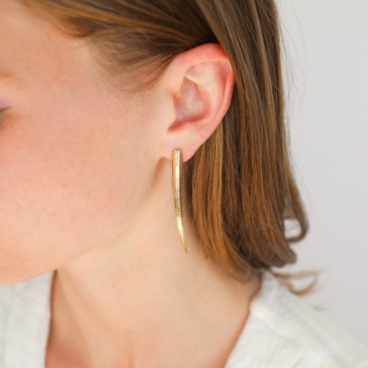 Lauren Newton : Earrings,Large, tusk,Brass