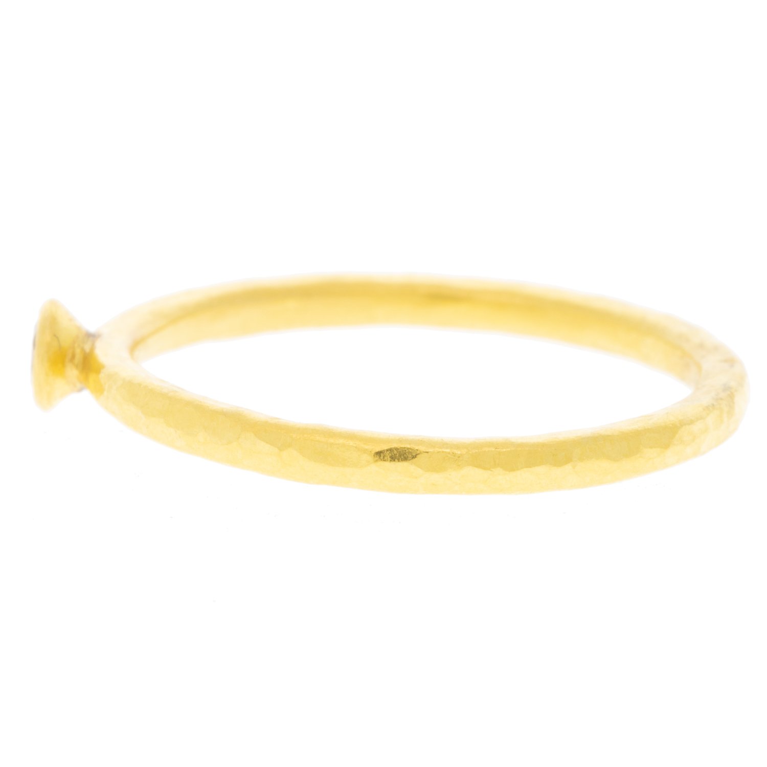 Gurhan: Ring, Stacking Skittle Stone, 24K Gold, White Diamonds .10ct, Currently size 6 1/2, diamond measures 1/8 in diameter