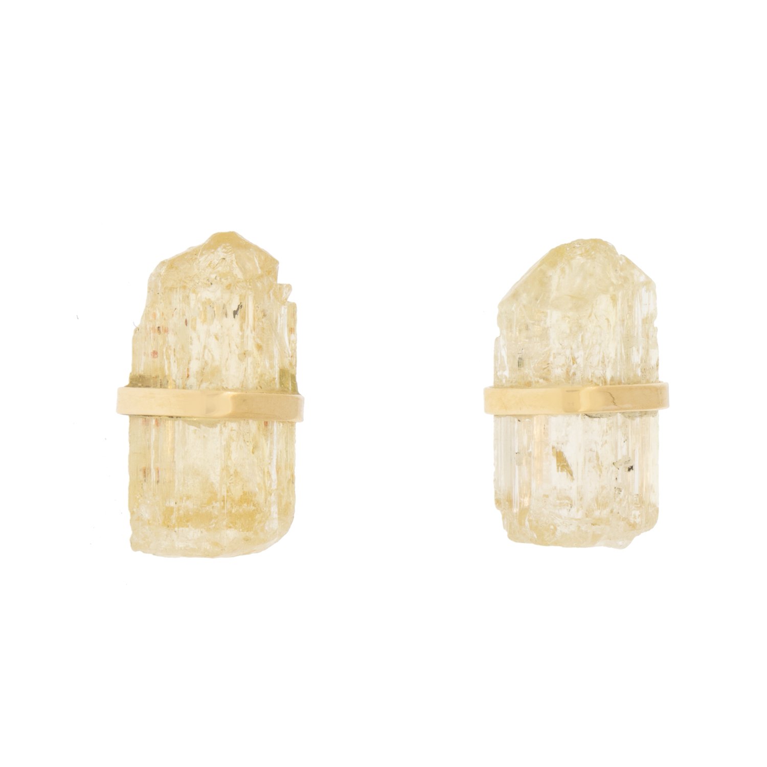 Melissa Joy Manning: Limited edition 14K gold imperial topaz stud earring