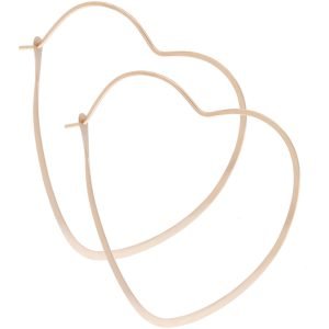 Melissa Joy Manning: 14K Rose Gold Large Heart Hoop