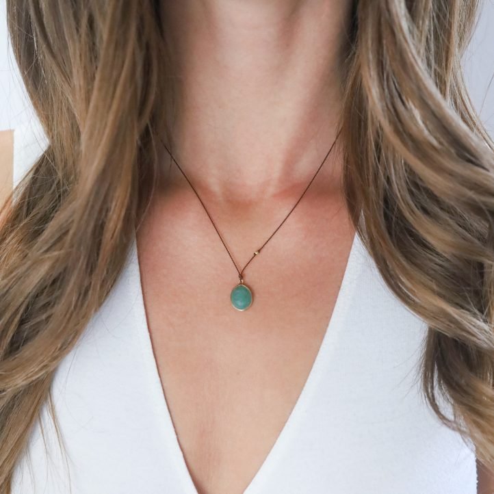Margaret Solow: 14k Light Green Emerald Necklace