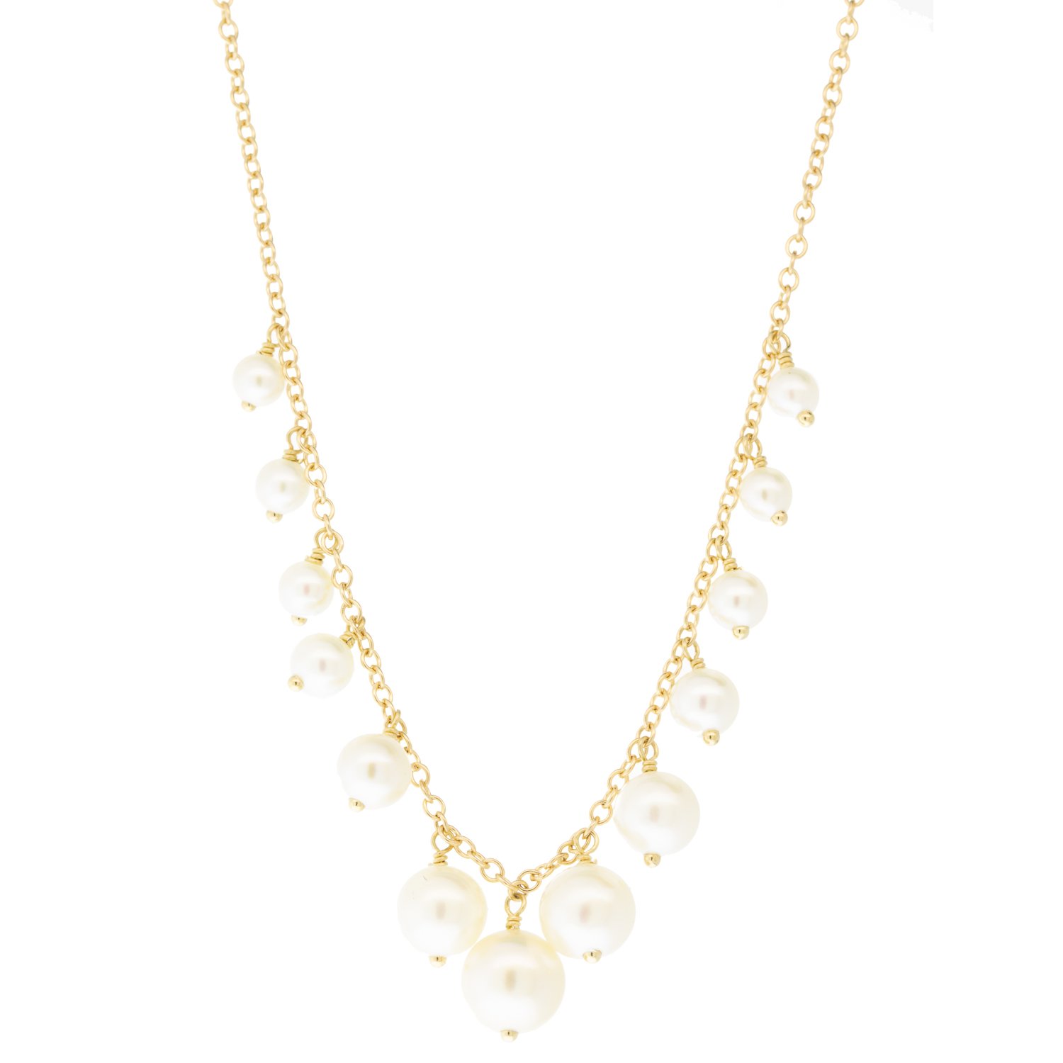 Mizuki:Necklace,14k adjustable graduated Akoya pearl fringe