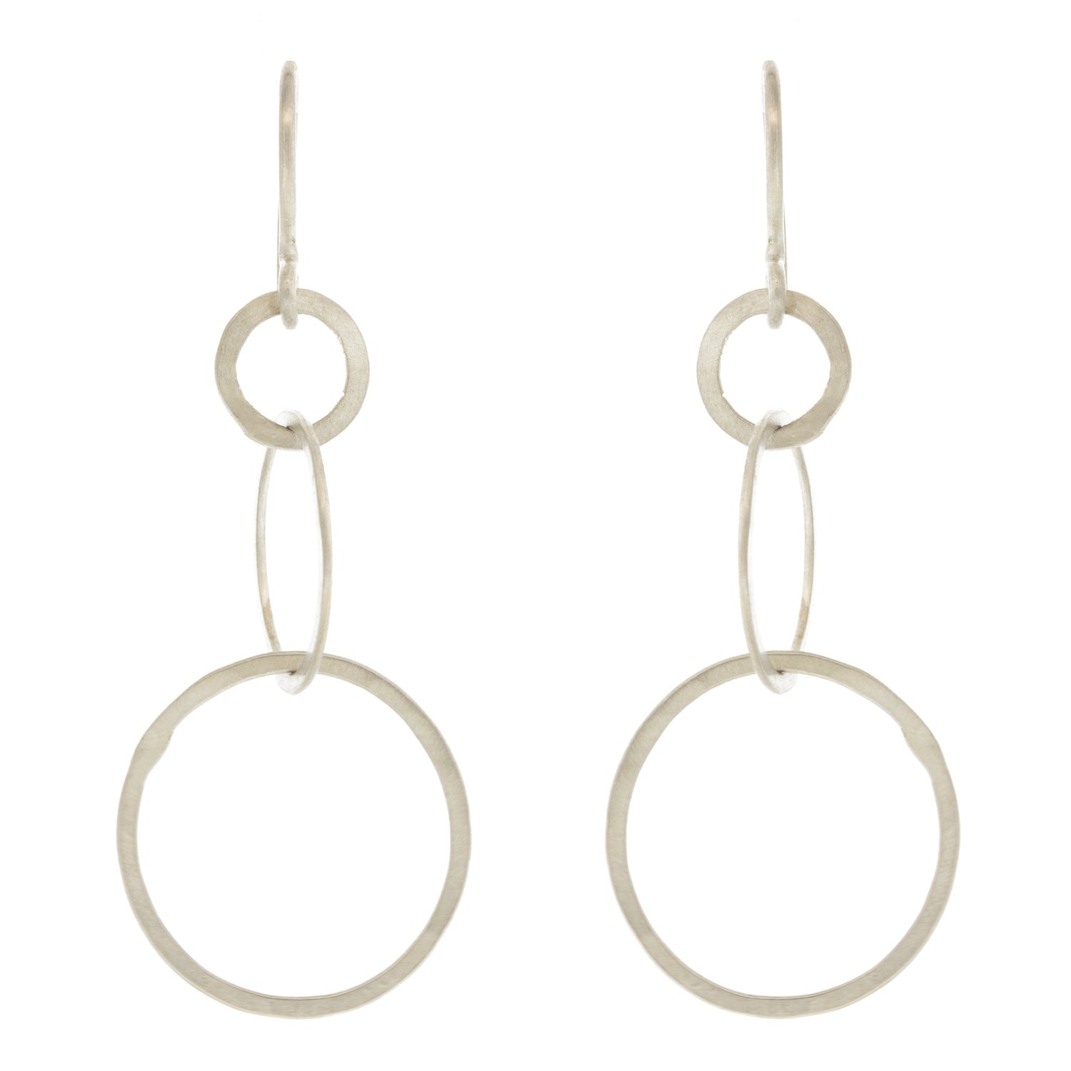 Jane Diaz: Hammered Chain Link Drops- Sterling Silver