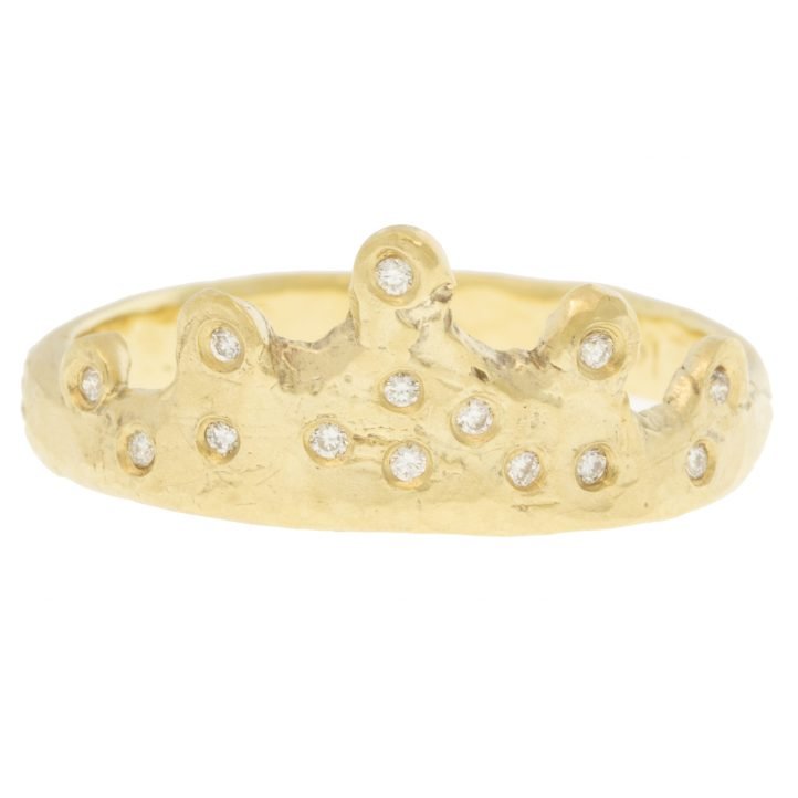 Victoria Cunningham: Ring, Splash Crown, Diamond, 14K yellow gold, Currently available in size 6 3/4