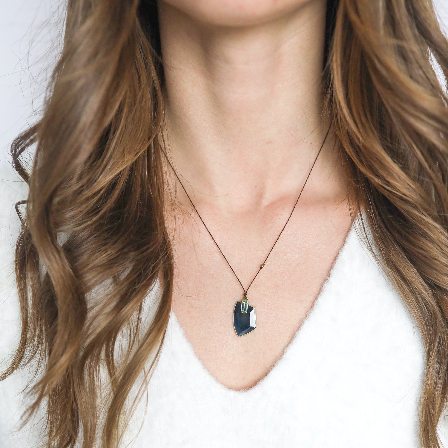 Margaret Solow: Tourmaline Necklace 18K,Blue and green