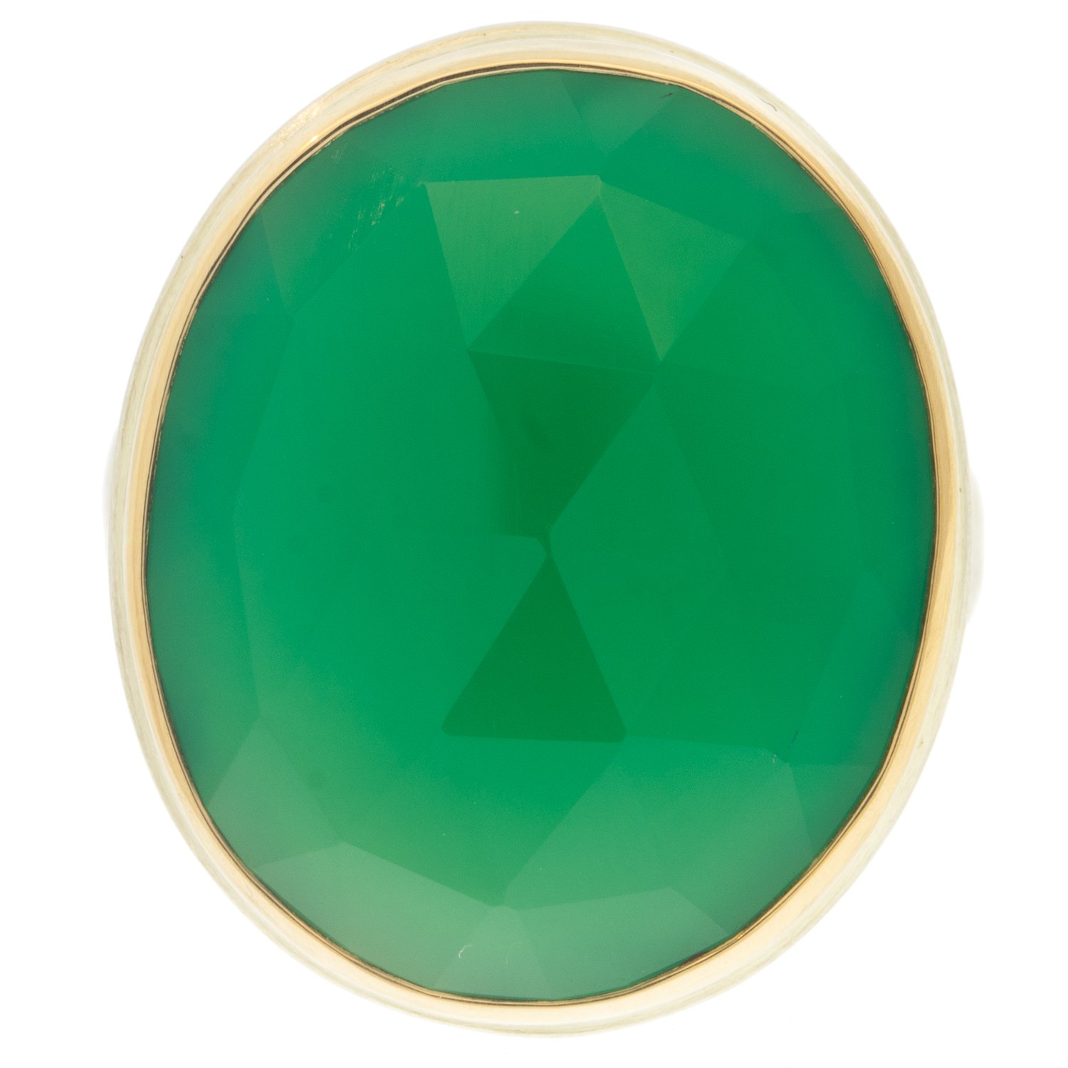 gold and silver ring with green onyx by jewelry designer jamie Joseph