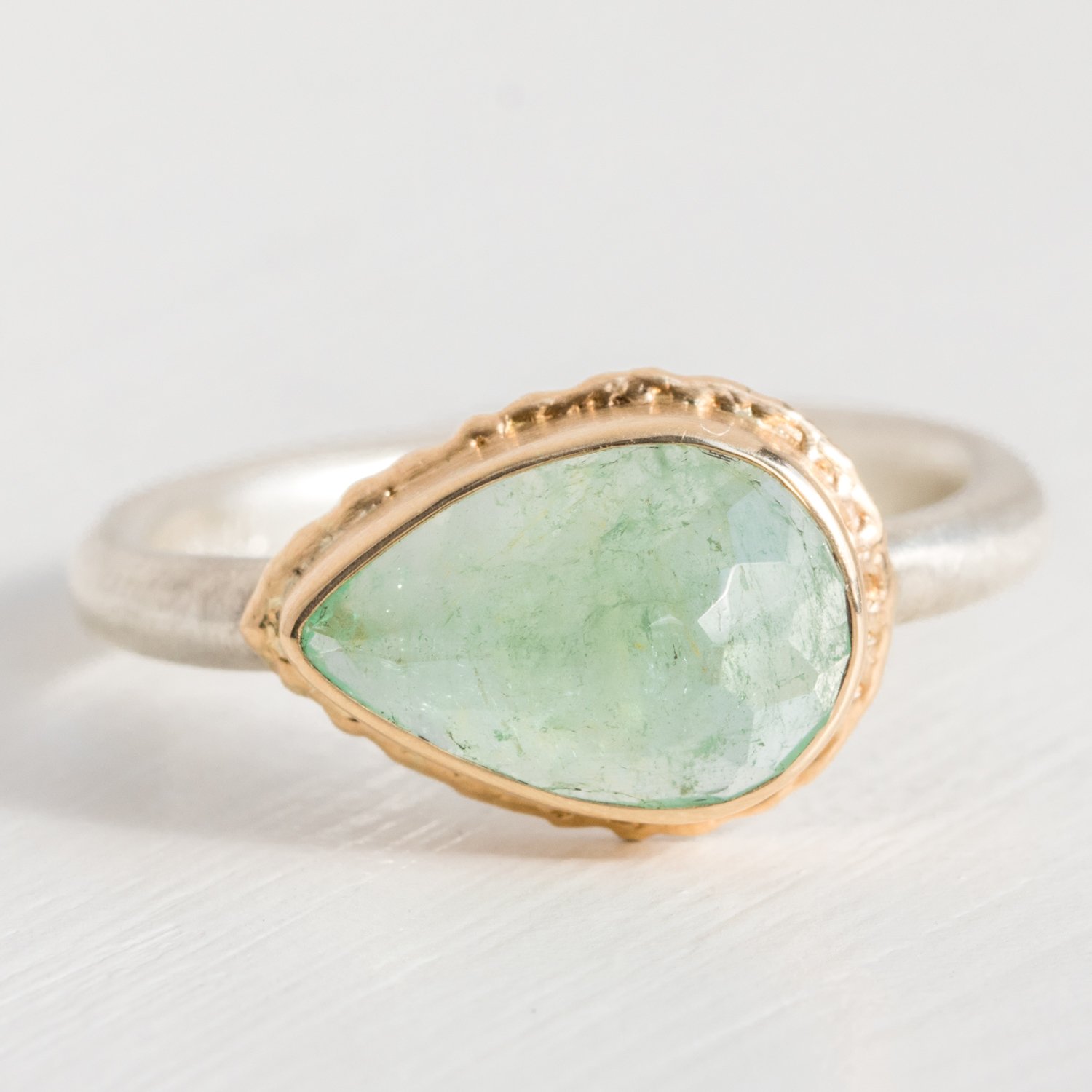 Jamie Joseph Trunk Show: Ring 107 Horizontal Teardrop Emerald