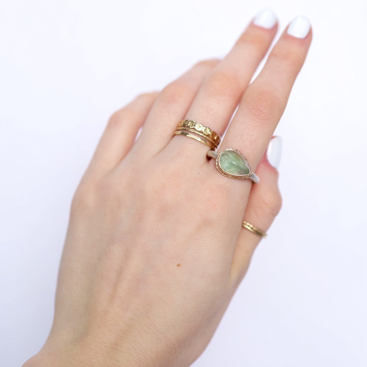 Jamie Joseph Trunk Show: Ring 107 Horizontal Teardrop Emerald