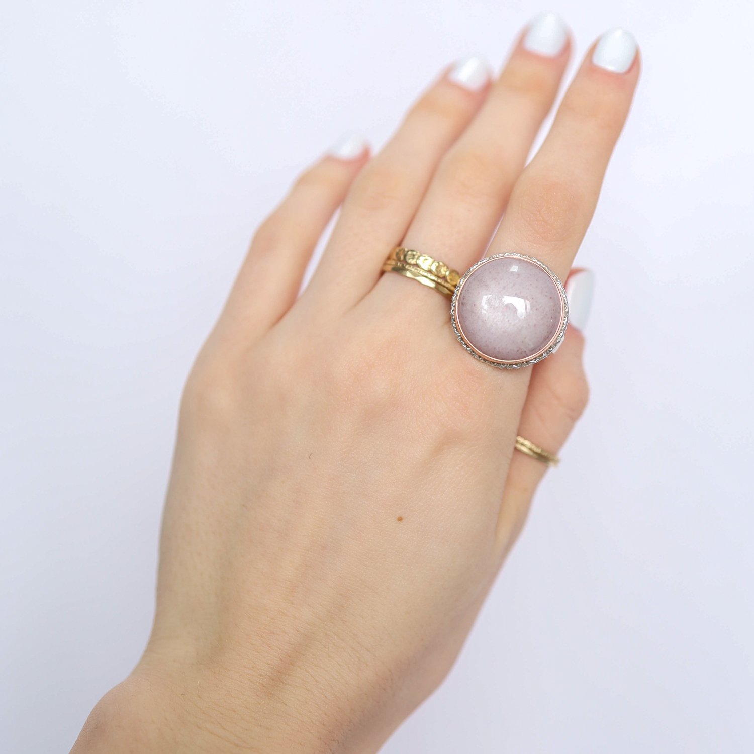 Jamie Joseph Trunk Show: Ring 85 Round Pink Moonstone Ring