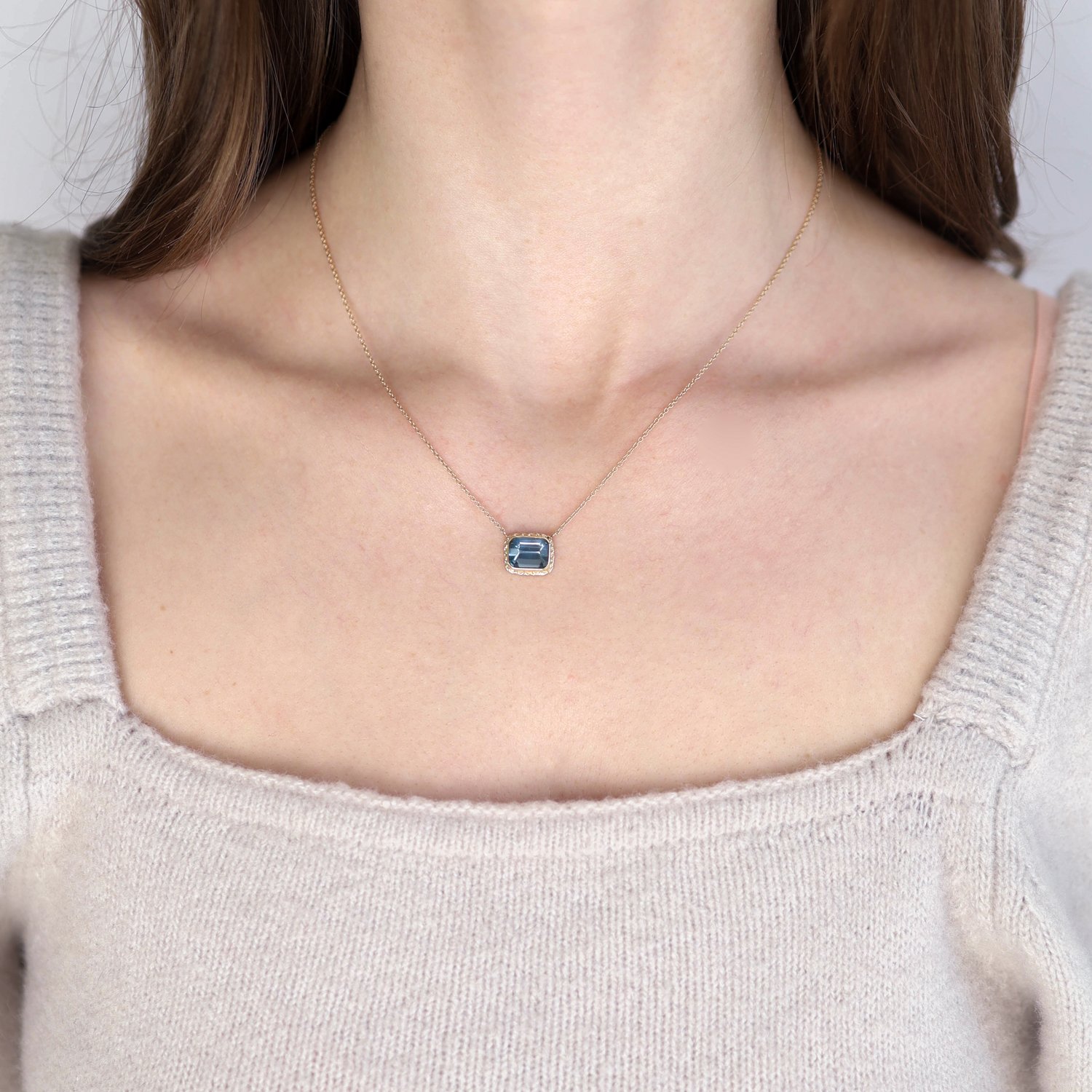 Jamie Joseph Trunk Show:Necklace, 14 k ,London Blue Topaz,17"