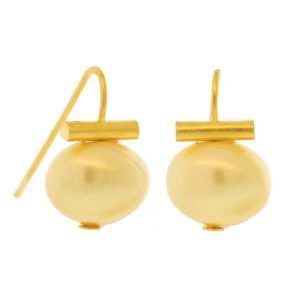 Catherine Canino: 18K gold over brass baby pebble pearl earring PERIWINKLE