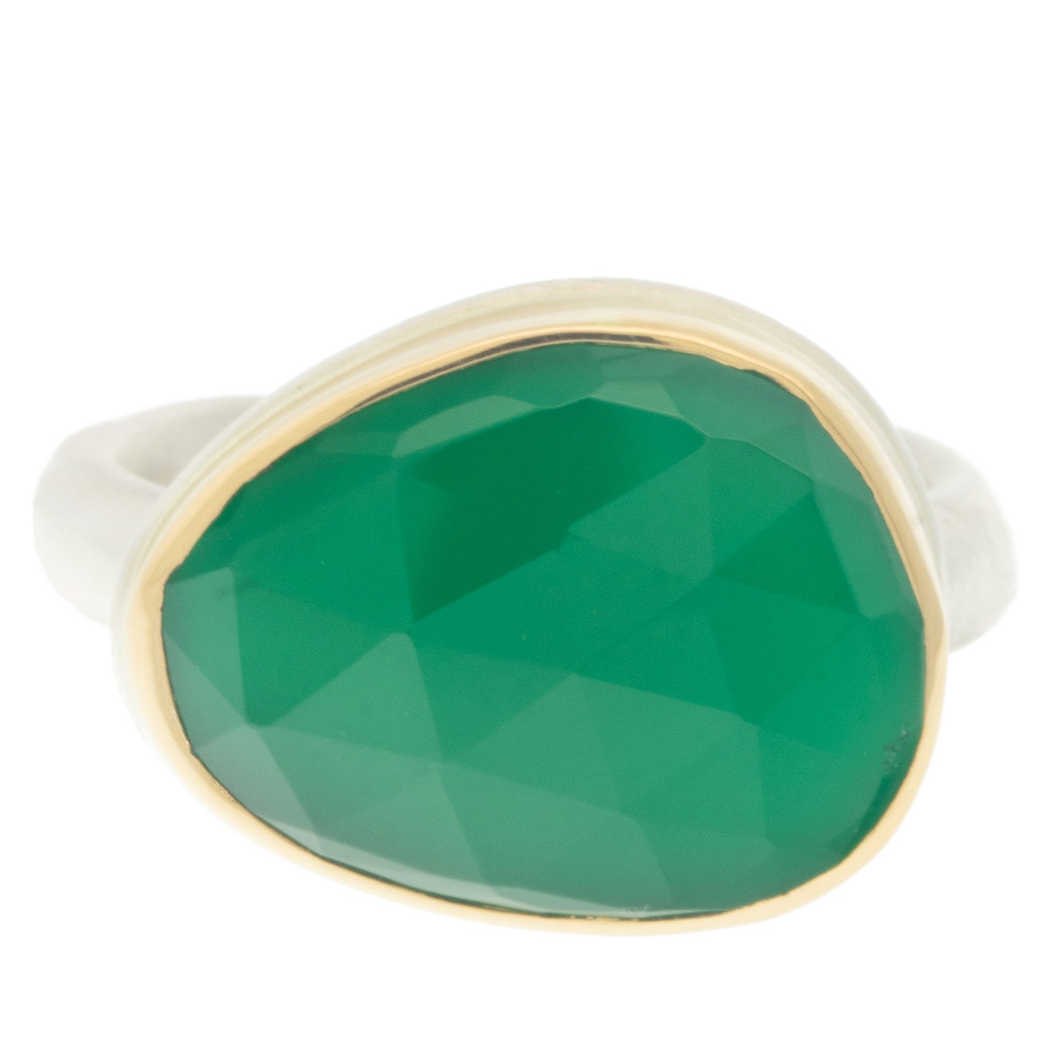 gold and silver ring with green onyx by jewelry designer Jamie Joseph
