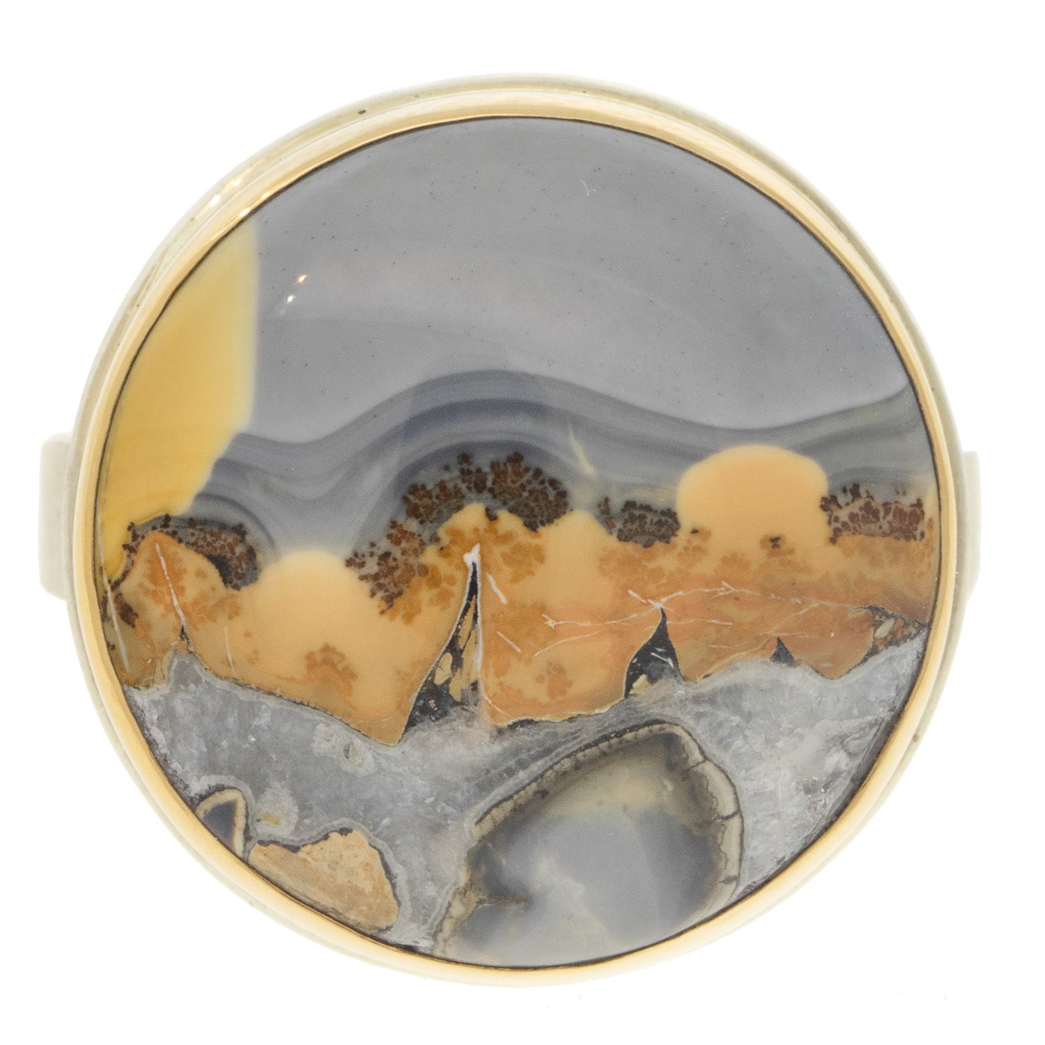 gold and silver ring with jasper by jewelry designer Jamie Joseph