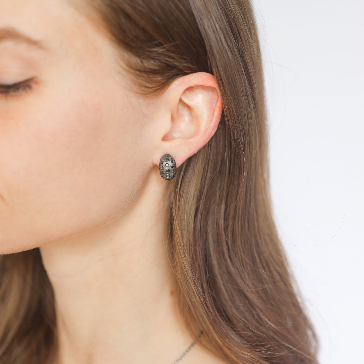 Rene Escobar Trunk show: Earrings, SS w/ Black Diamond 1.40ct