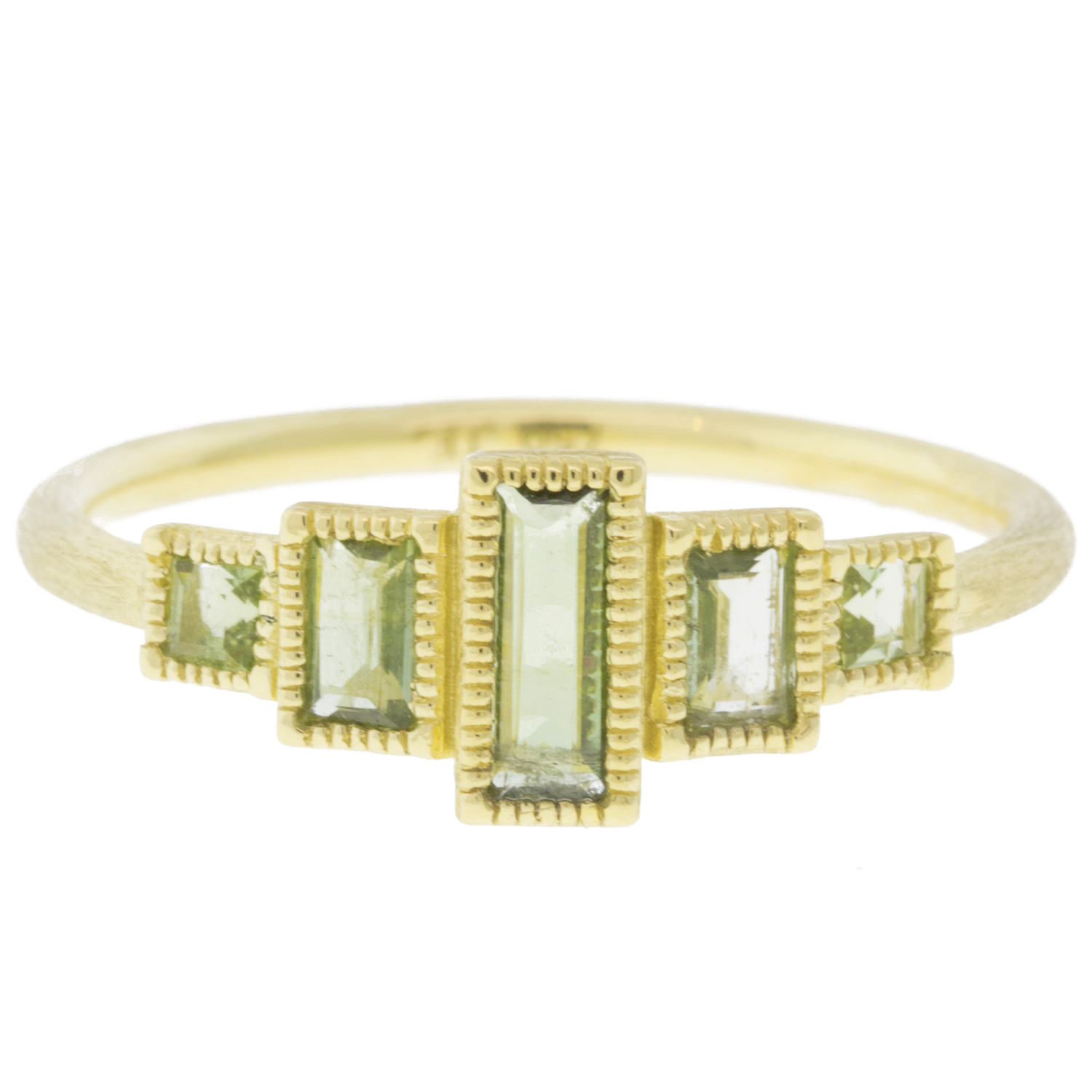Jude Frances: Ring, Petite, 18K yellow gold, dark green tourmaline, light Green tourmaline