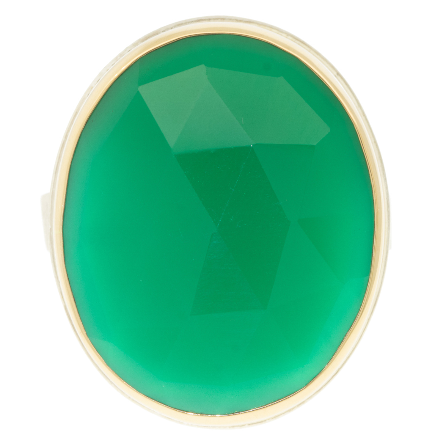 gold and silver ring with green onyx by jewelry designer Jamie Joseph