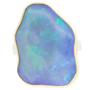 Gold and silver ring with opal by jewelry designer Jamie Joseph