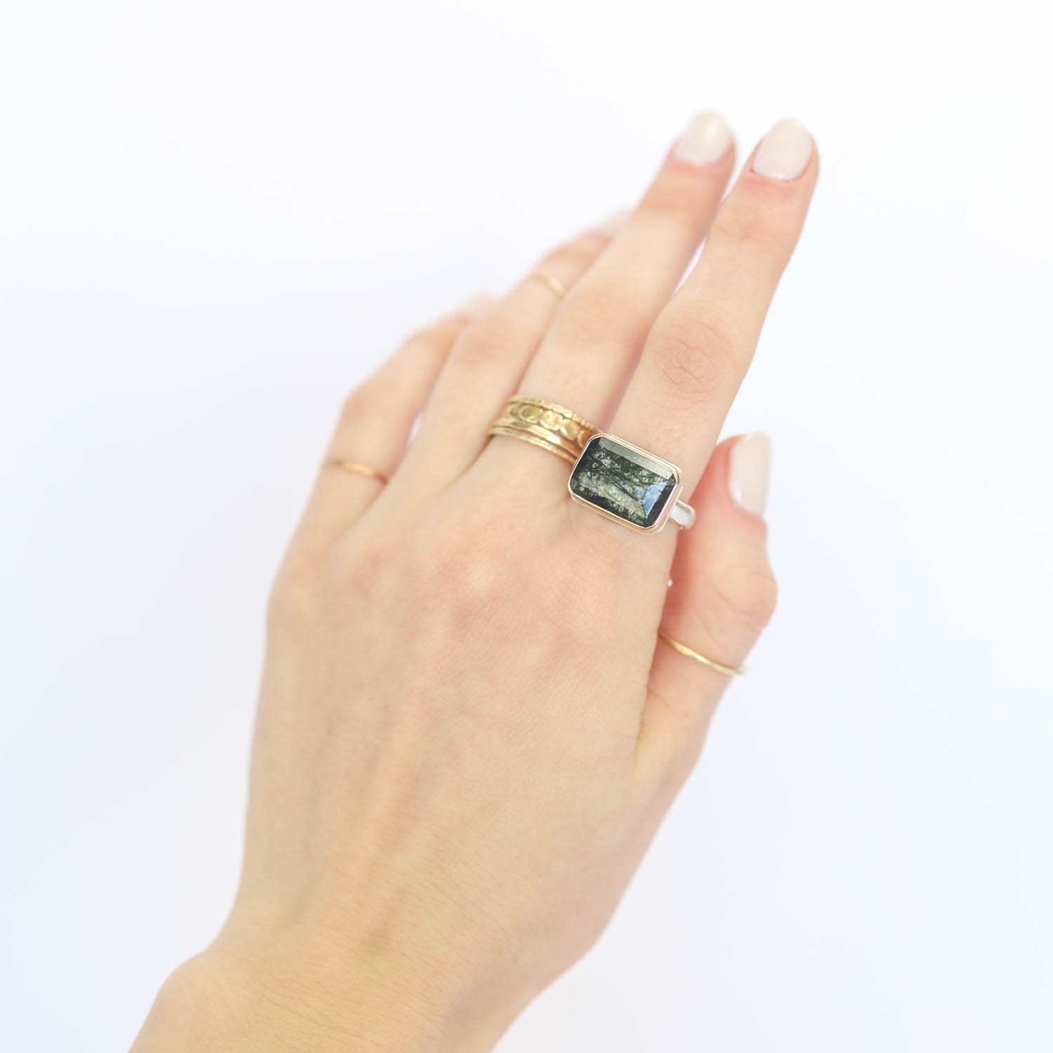Jamie Joseph Trunk Show:Ring 34,Green rutilated quartz