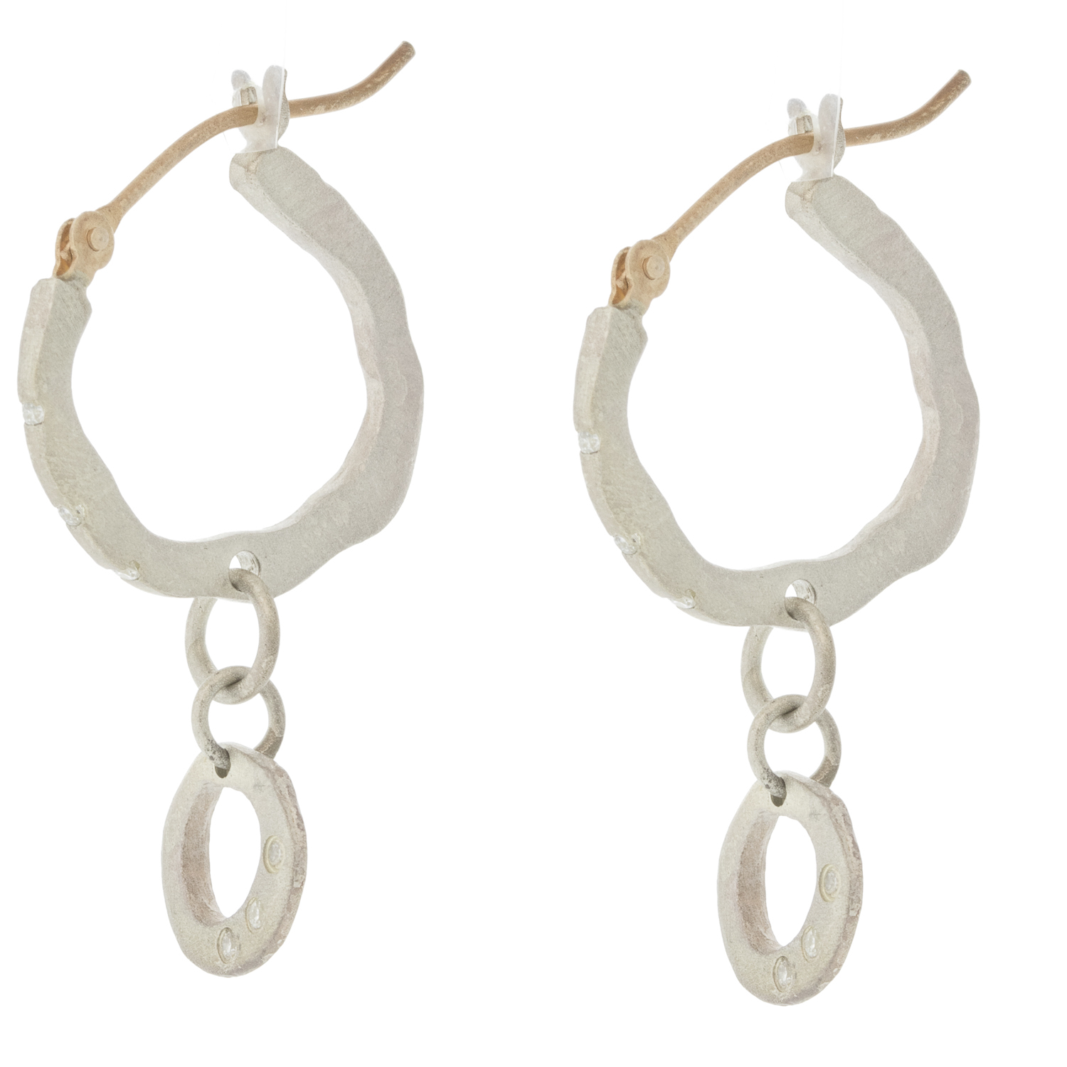 Saundra Messinger: charmed hoops with orb with 12 diamonds