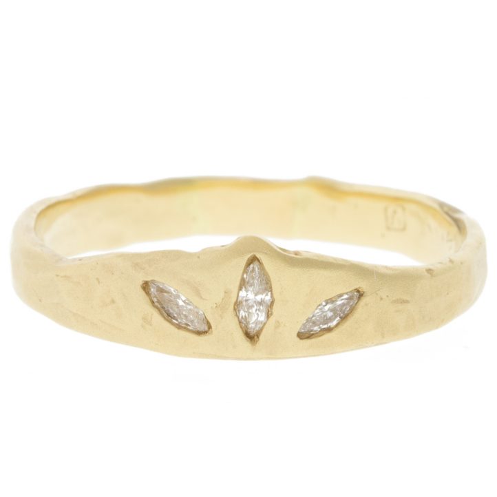 Victoria Cunningham Trunk show : Ring, Tiara, 14K yellow gold, 1/4 at the widest point, size 6 1/2