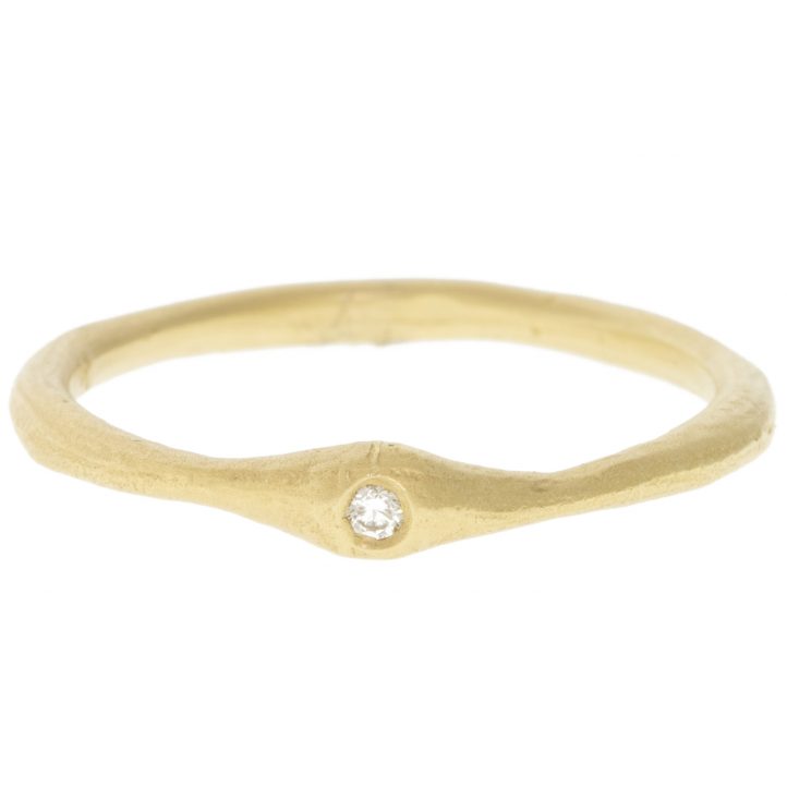 Victoria Cunningham Trunk show : Ring, Stacking Band, 1 Diamond, 14K yellow gold